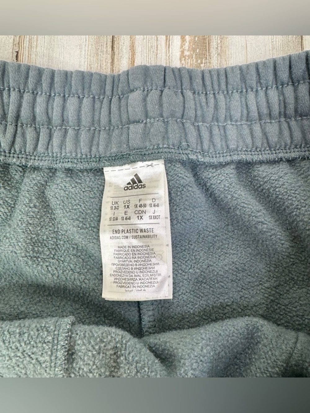 Adidas Women’s 1X Climalite Sweatpants Gray Elastic Waist - Picture 4 of 9
